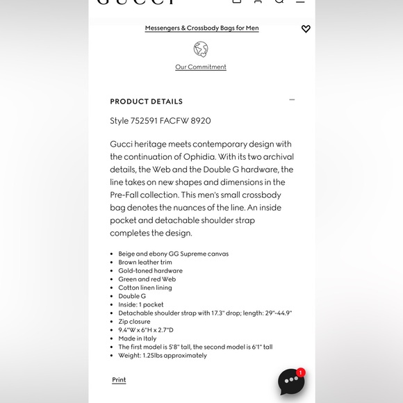 AUTHENTIC GUCCI OPHIDIA SMALL CROSSBODY BAG - Picture 8 of 8